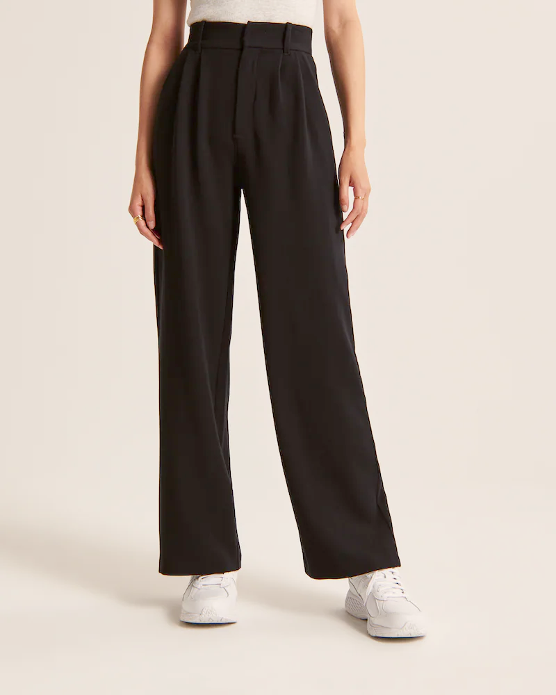Pantalon Femme Taille Haute à Jambes Larges – Coupe Décontractée et Élégante