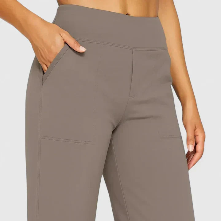 Pantalon Femme Taille Haute à Jambe Droite – Coupe Décontractée Confortable