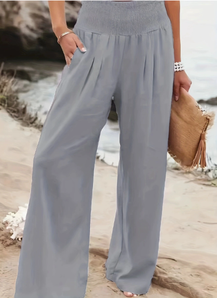 Pantalon femme large et fluide taille confortable