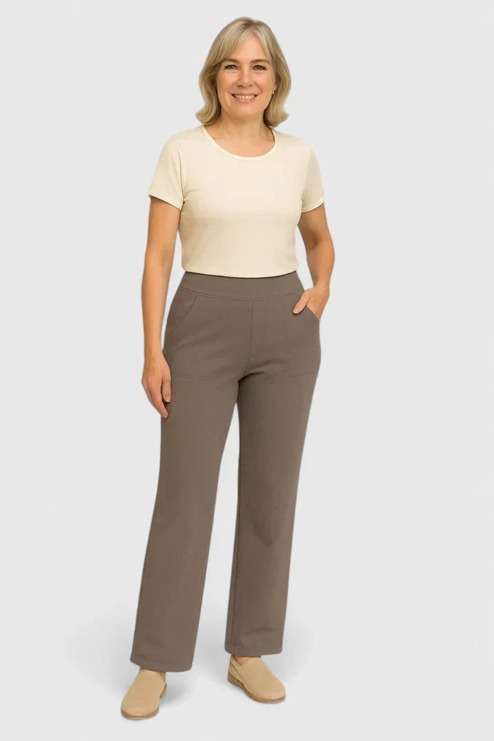 Pantalon Femme Taille Haute à Jambe Droite – Coupe Décontractée Confortable